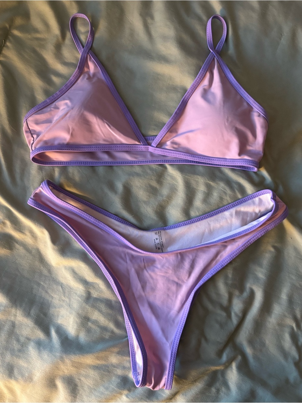 2 for $10 👙Purple color block bikini set 💜🪻